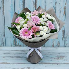 Букет цветов из:  Герберы, Альстромерии и Хризантемы в Нижнеудинске