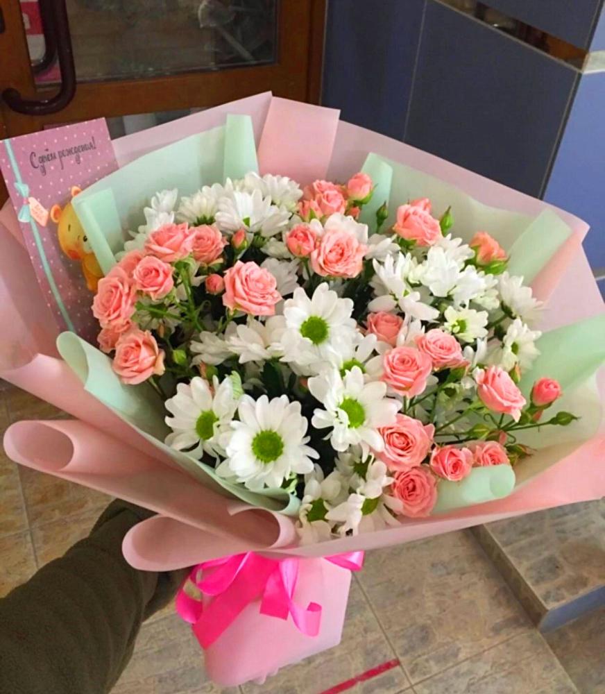 Букет цветов из: Розы и Хризантемы в Нижнеудинске