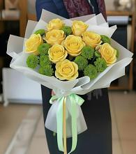 Букет цветов из:  Хризантемы и Розы в Нижнеудинске