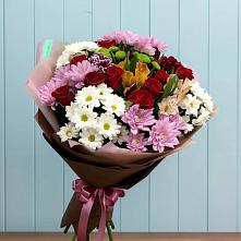 Букет цветов из:  Розы, Хризантемы и Альстромерии в Нижнеудинске